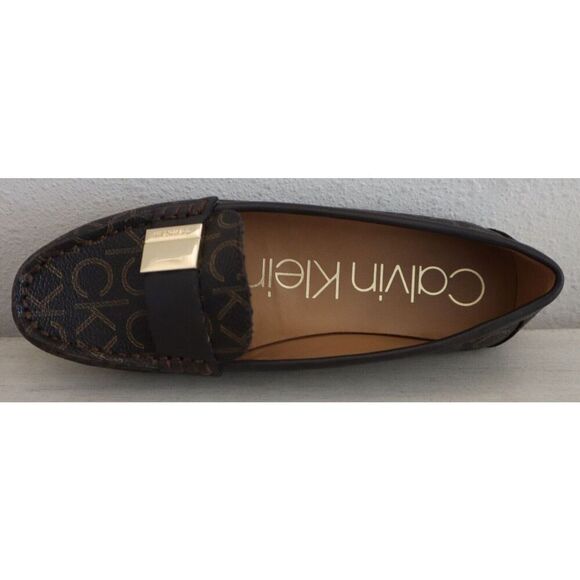 Calvin Klein Women's Sz 6M Brown Multi Lisa Monogram Loafers Shoes - Picture 5 of 11
